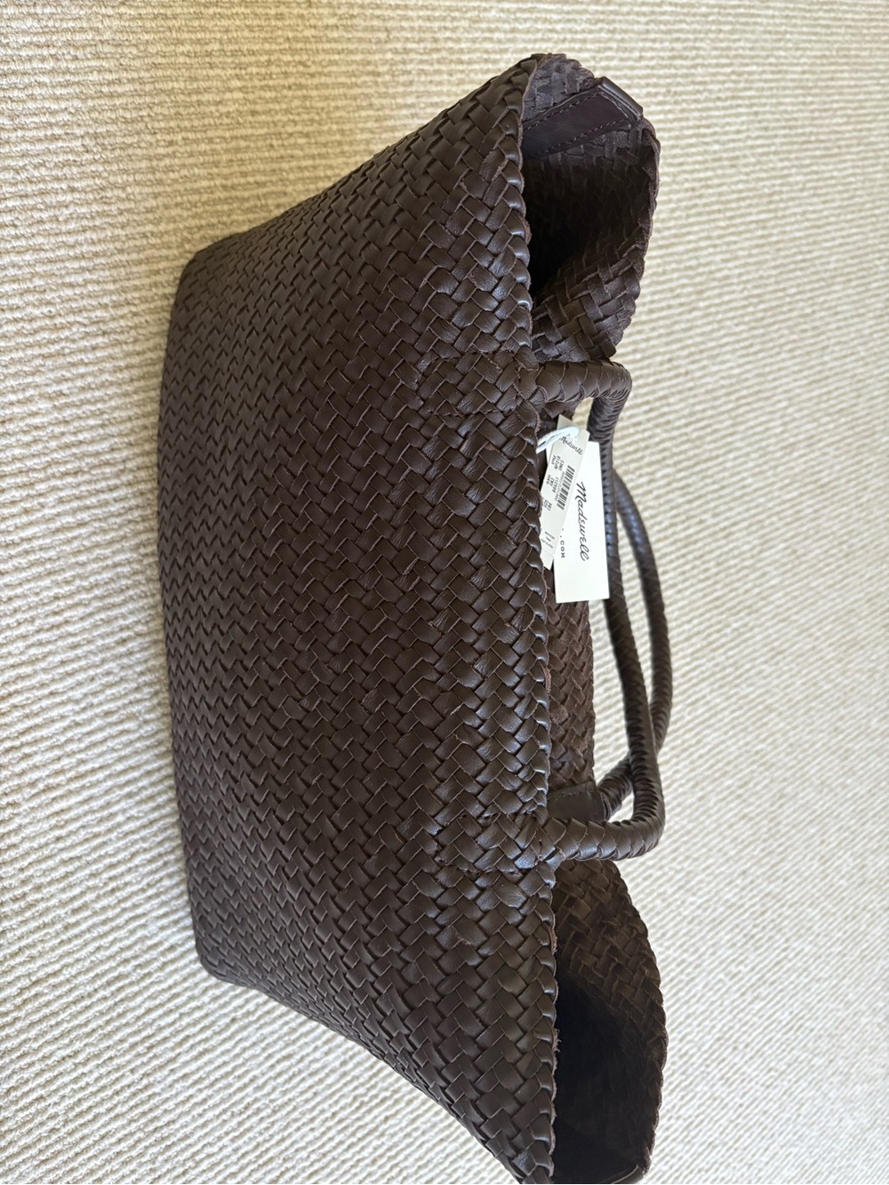 Madewell Signature Woven Tote Dark Brown NWT